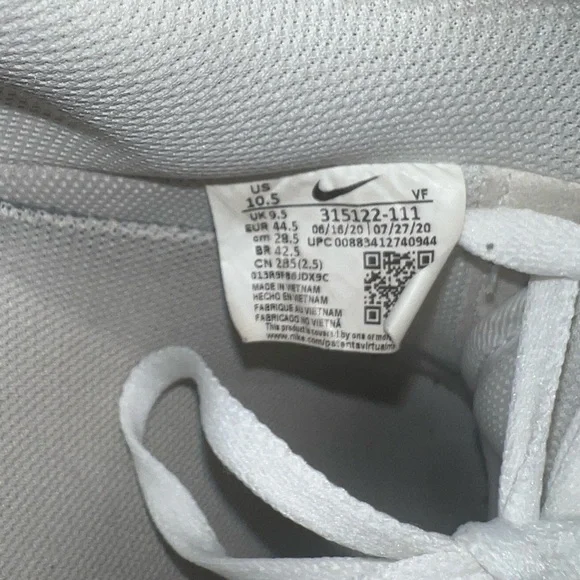 Nike Air Force 1 '07 Low Men’s Size 10.5 Shoes Triple White Sneakers - Picture 7 of 7